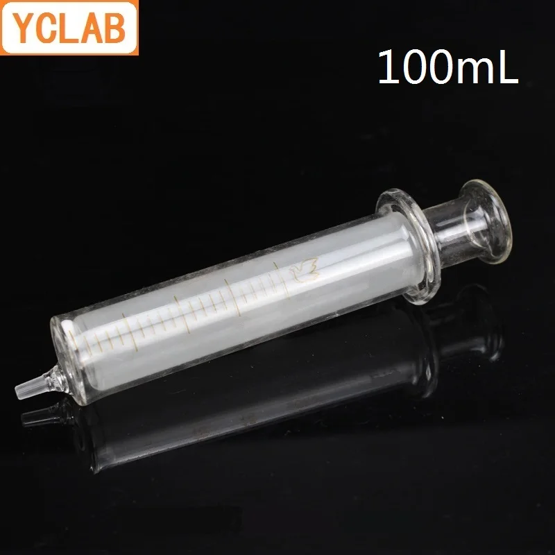 YCLAB 100mL Glass Syringe Injector Ink Sampler with Needle Laboratory Chemistry Equipment