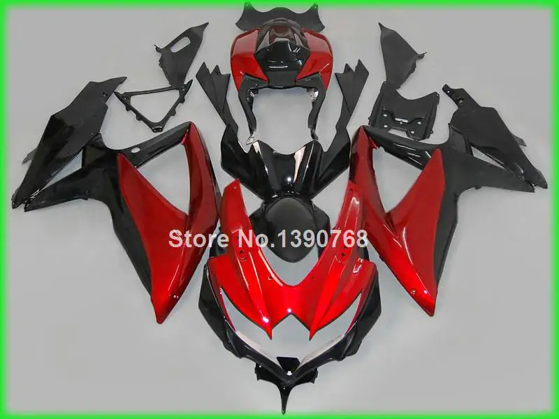 Injection Motorcycle unpainted bodywork fairing kit for Suzuki GSXR600 08 09 10 red black fairings GSXR600/750 2008-2010 IY65