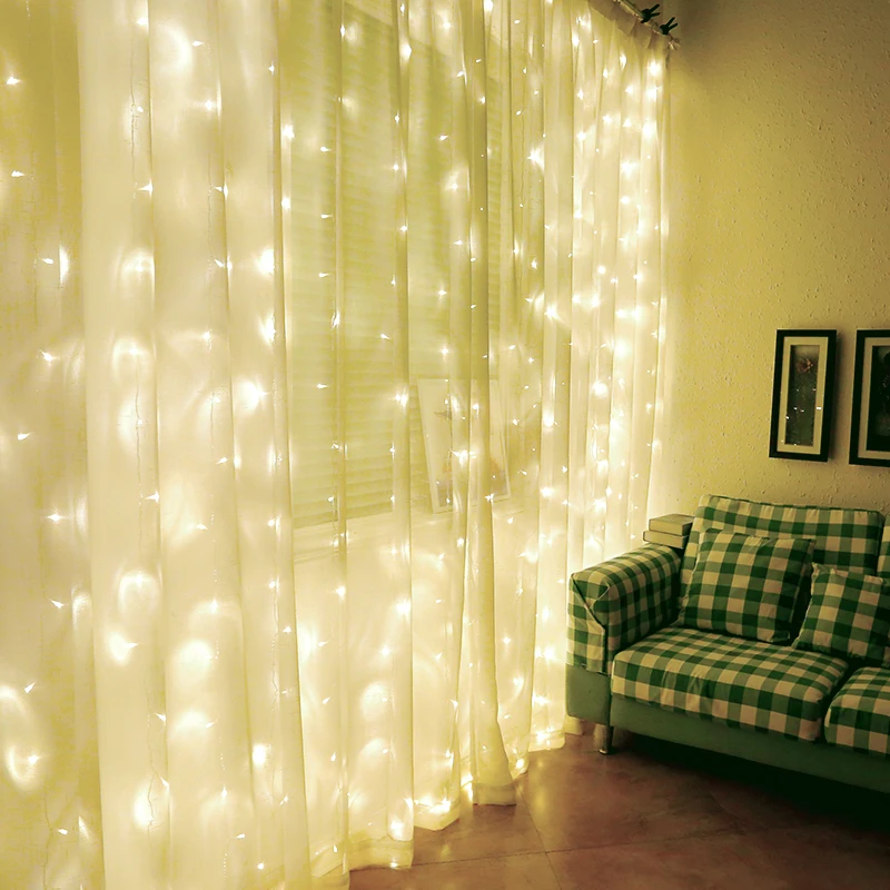 LED icicle Curtain String Fairy Light Xmas Christmas Wedding Decoration home Garden party Garland Decor