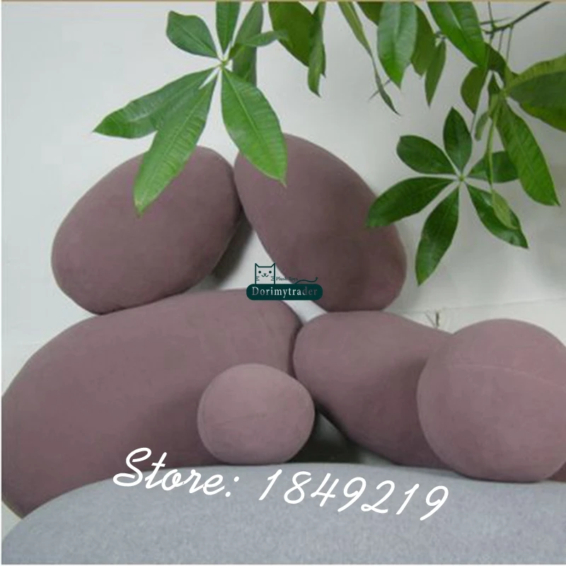 Dorimytrader Fashion DIY 6pcs Cobblestone Cushion Room Decoration Giant Emulational Stone Shape Pillow Children Play Toy DY61089