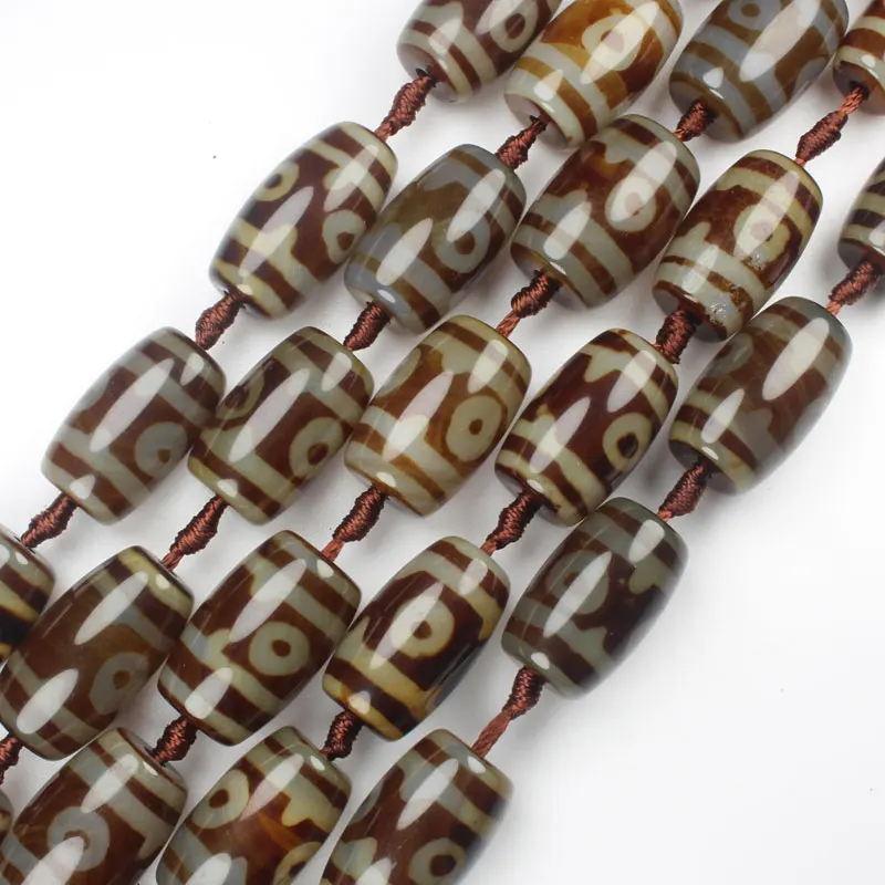 column 15x18mm 15x25mm brown DZI beads Tibet Agates stone Drum DIY Pendant Loose Beads 15