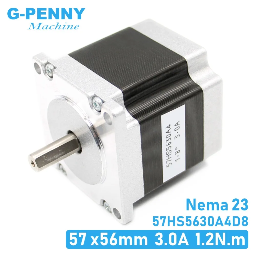 Silnik krokowy 57x56 D = 8mm NEMA23 4 przewody 3A 1.26N.m silnik krokowy 180 uncji w NEMA 23 do drukarki CNC maszyna grawerująca 3D