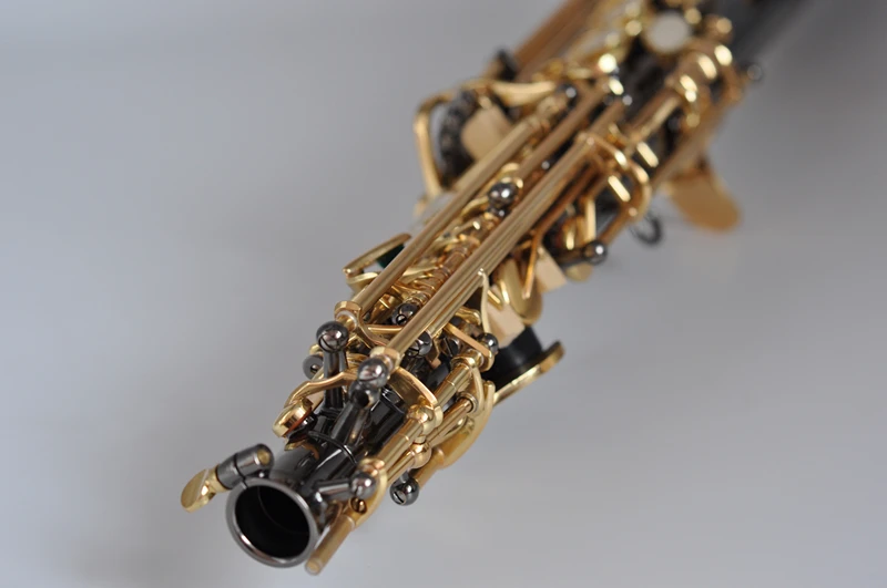 France Soprano Saxophone R54 Straight Sax B Flat Saxofone Professional Musical Brass Instruments Black Nickel Gold Accessories