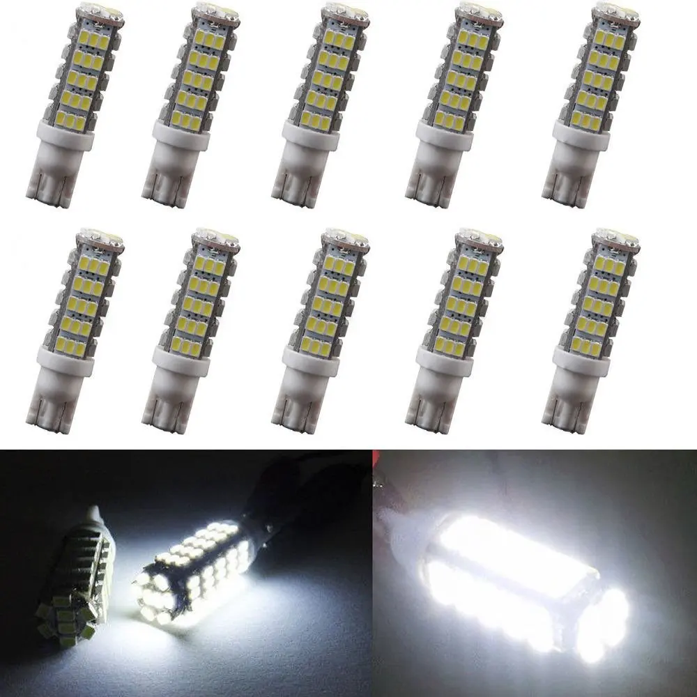 10 Pedacos Lampada 68 Leds T10 W5w Pingo Farolete Pingao Torpedo Branco quente/Branco