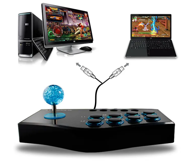 Joystick Universel Leapiture Manette Arcade Fight Stick - Universelle Pour Switch, PC, PS3 - Joystick Métallique Et 6 Boutons Switch PC PS3