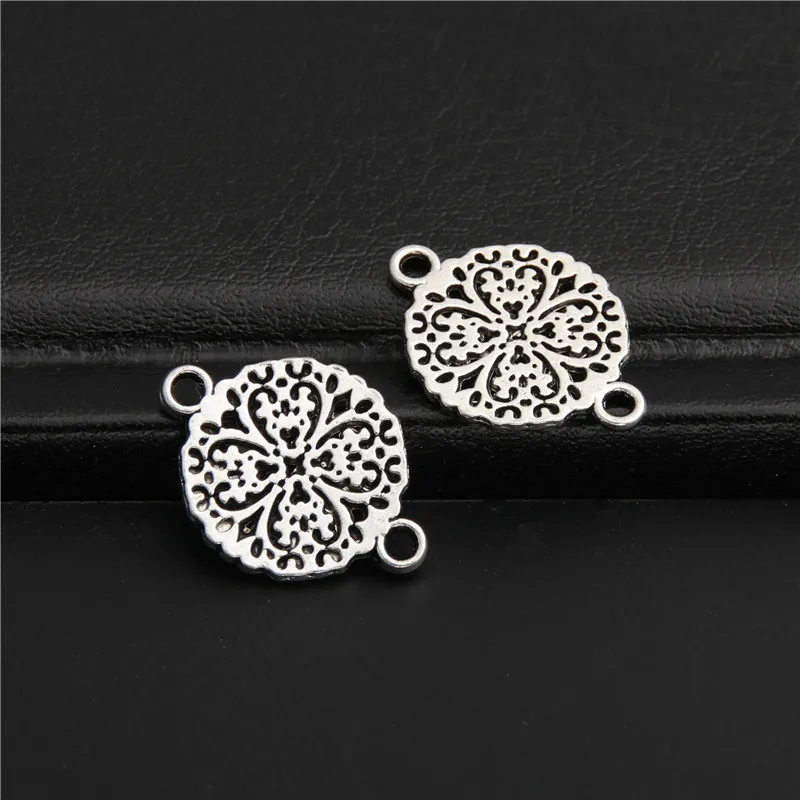 50pcs  Silver Color Clover Connectors For Jewelry Making Supplies Necklace Bracelet Connectors DIY Jewelry Findings A2749