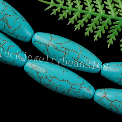 Fashion Jewelry 10x28mm Blue Howlite Loose Beads 15.5