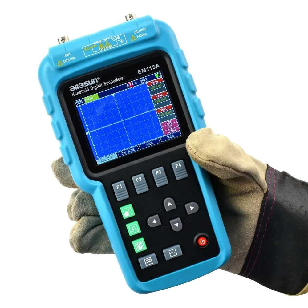 All-sun EM115A 50MHZ 200MSa/S 3in1 Professional Portable Digital Oscilloscope+ Multimeter+ Signal Generator USB ColorLCD Display