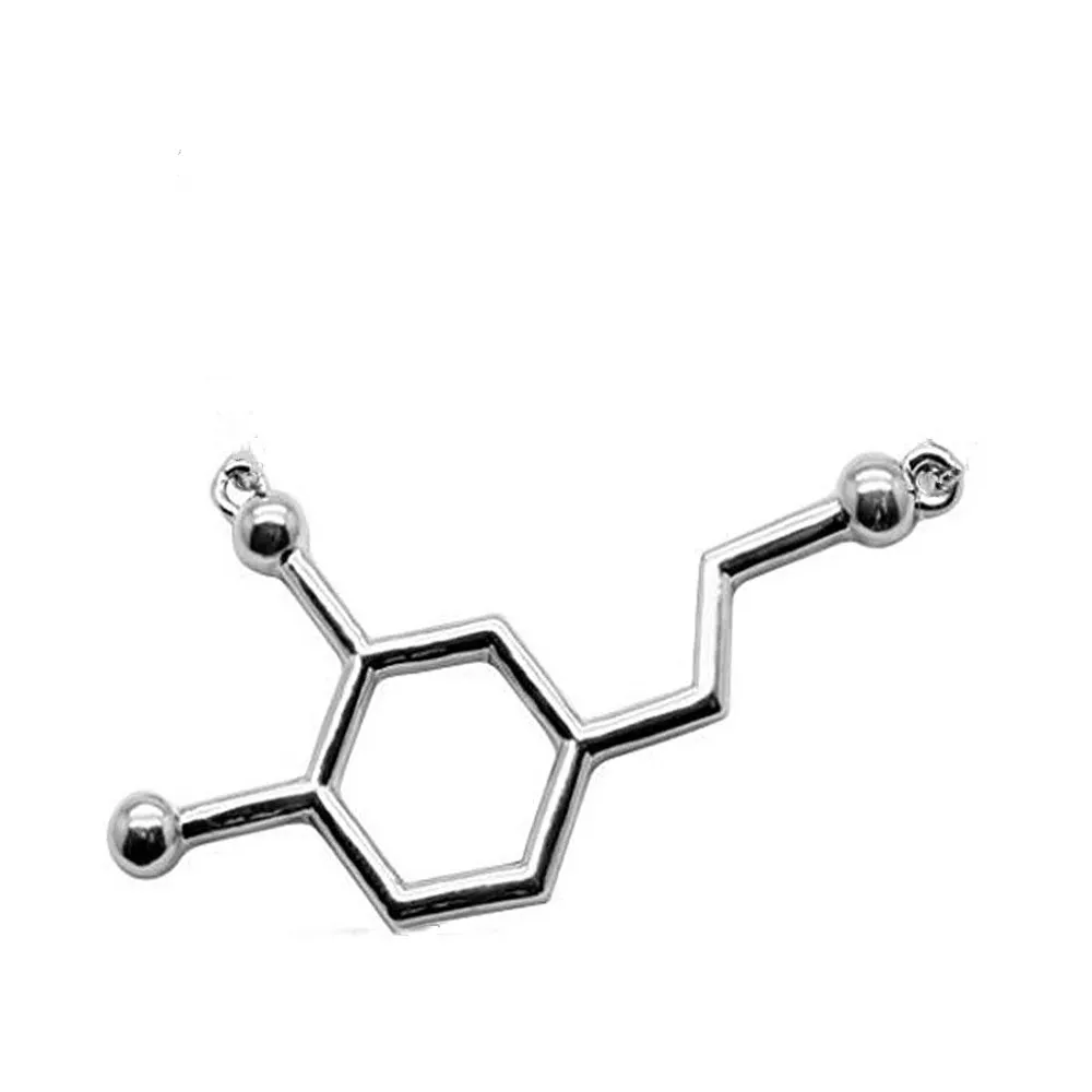 Zinc Alloy Metal DNA Caffeine Molecule Coffee Soda Lover Pendant Science Charm For Necklaces Makings