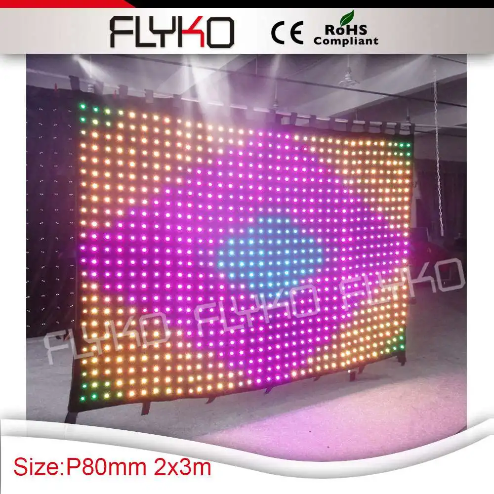 Free Shipping Led video cloth/ led vision curtain/ lighted backdrop for wedding