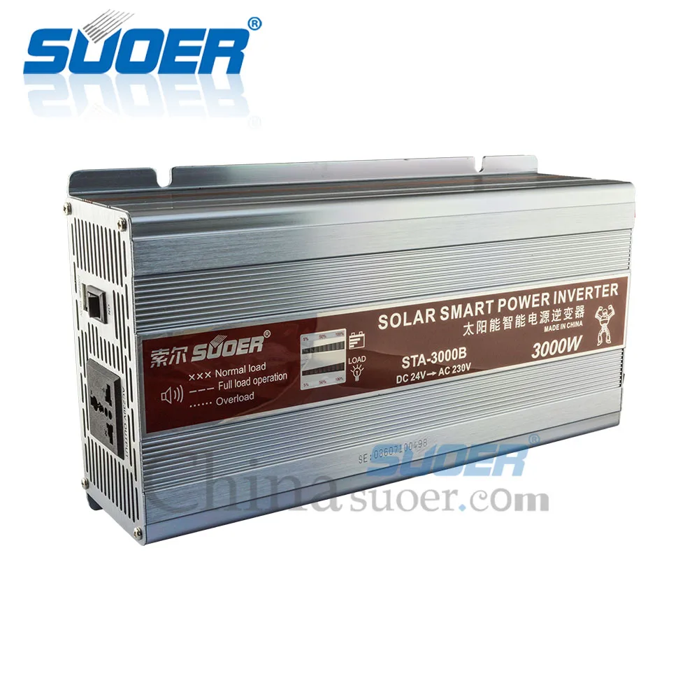 Suoer 3000W Solar Power Inverter DC 24V AC 230V Off Grid Solar Inverter (STA-3000B)