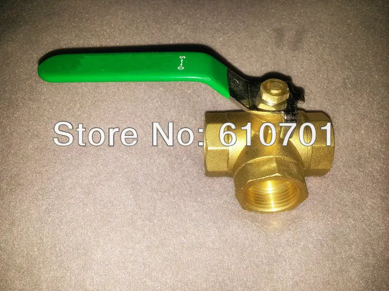 

L Type L-Port DN8 1/4"BSPP Female Connection Full Ports Brass Tee Ball Valve Three Way Plumbing Fittings Handle Locking Lever