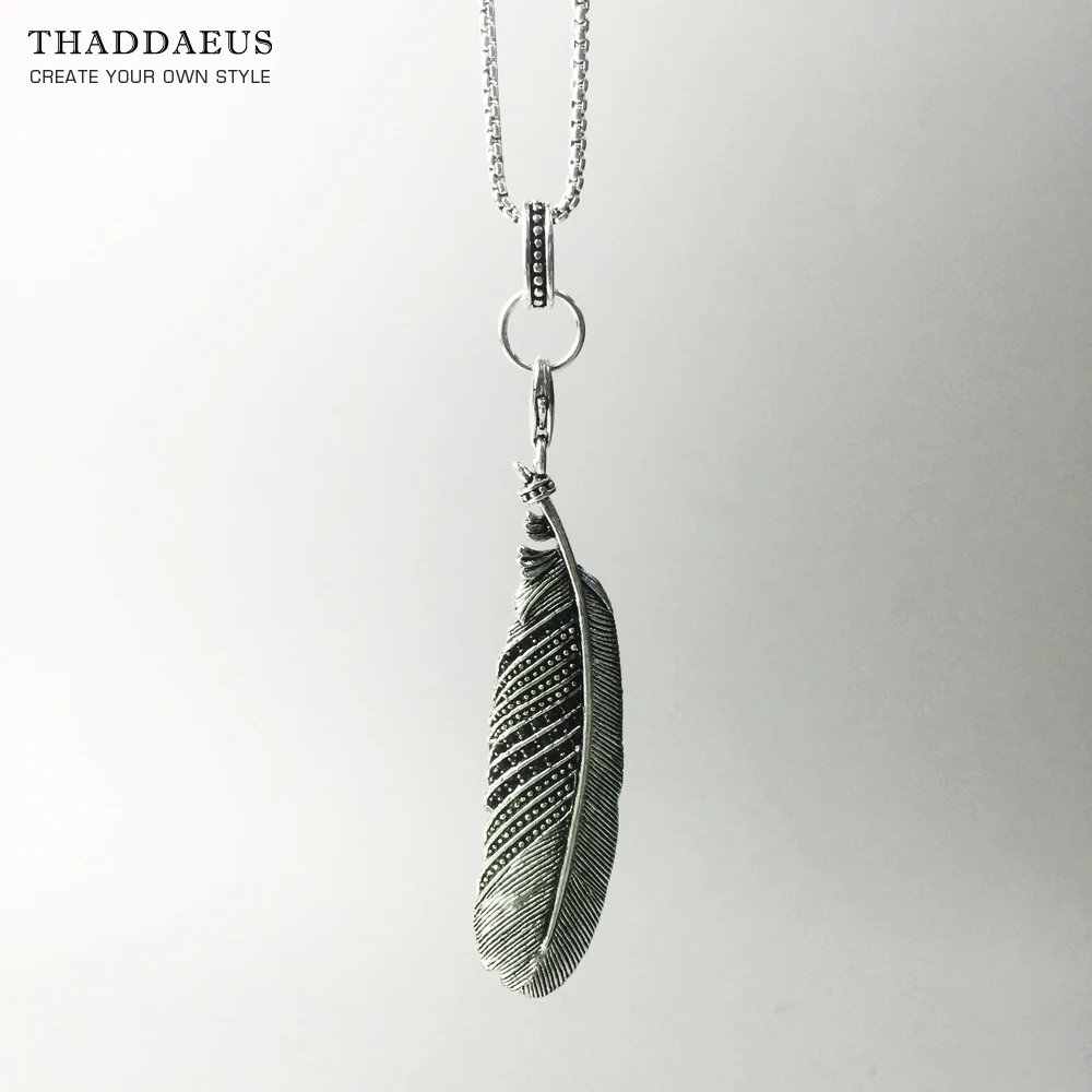 Feather Link Chain Necklace,2017 Brand New   Fashion Jewelry Europe Style Rebel Cross Bijoux Gift For Men & Women Friend