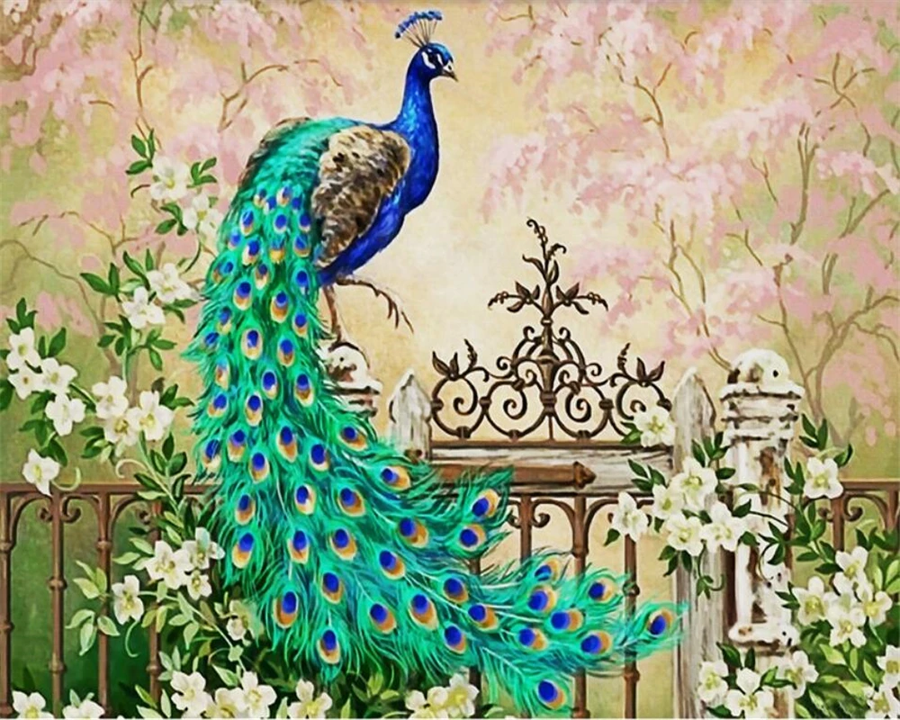 

Beibehang Custom large wallpaper Peacock European oil painting modern home decoration wallpaper for walls 3 d papel de parede