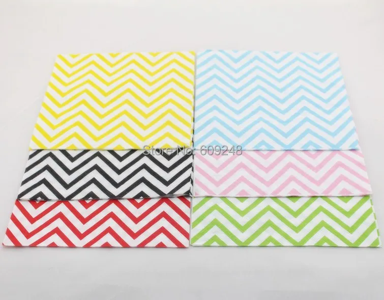 1000pcs Mix Colors Black Red Pink Blue Green Yellow Colorful Personalized Wedding Birthday Party Chevron Paper Napkins Wholesale