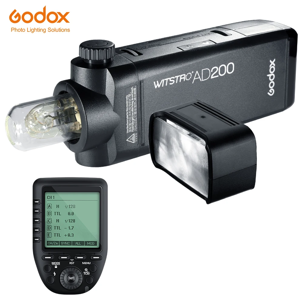 Godox AD200 200Ws TTL GN60 High Speed Sync Pocket Flash + Godox