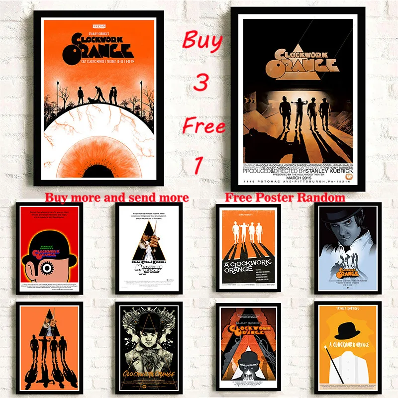 Stanley Kubrick A Clockwork Orange Coated paper Poster Drawing Wall stickers decorative painting Frameless