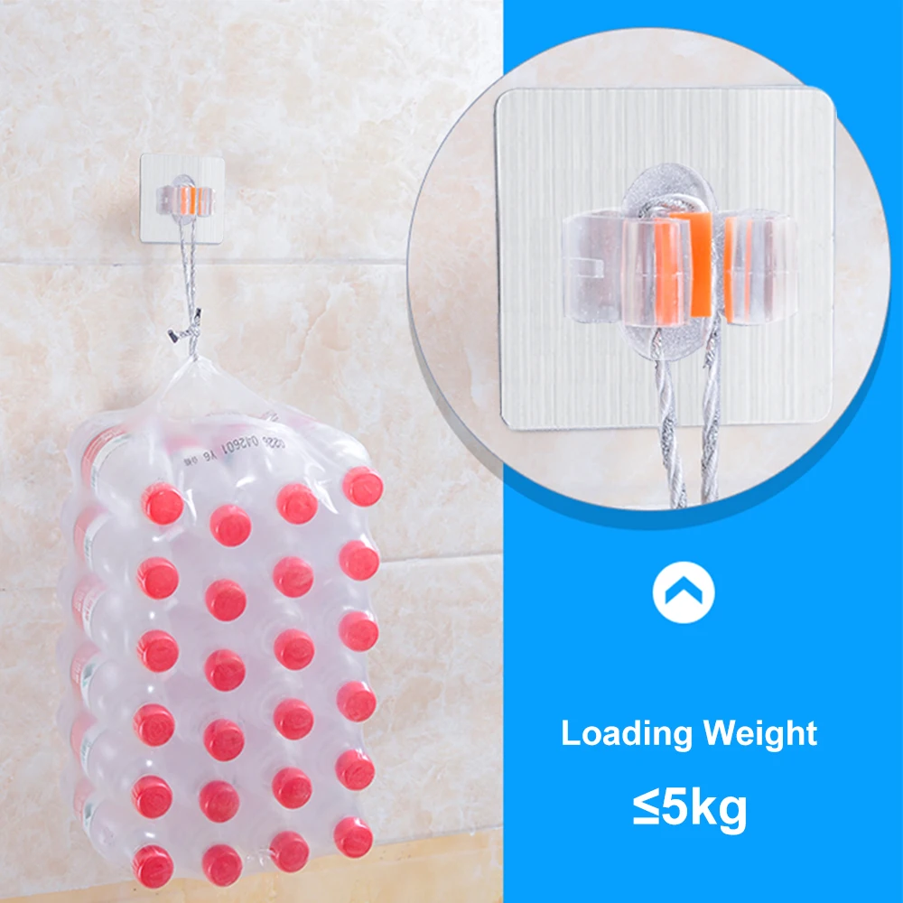 Ciencia PVC Storage Traceless Adhesiva Mop Holder Multifunctional Reusable Wall Storage Rag Broom Mop Holder