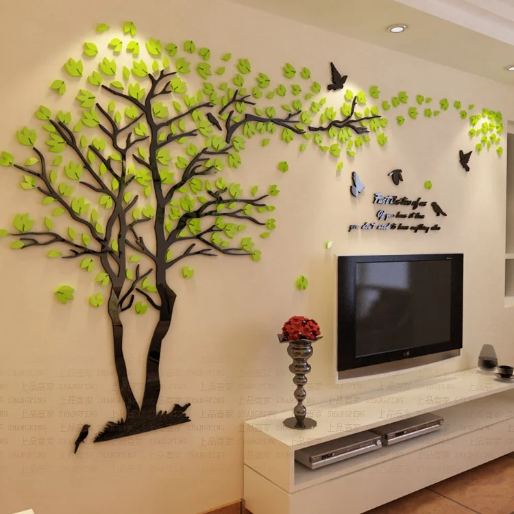 

Lovers tree Acrylic Crystal wall stickers Living room TV wall DIY art decoration Home waterproof wall stickers