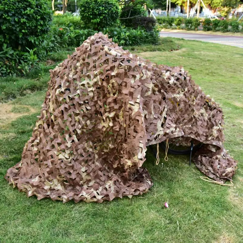 1.5X4M Double Layer Military Desert Camouflage Net 210D Oxford Cloth Sun Shade Camo Netting for Hunting Camping Decoration