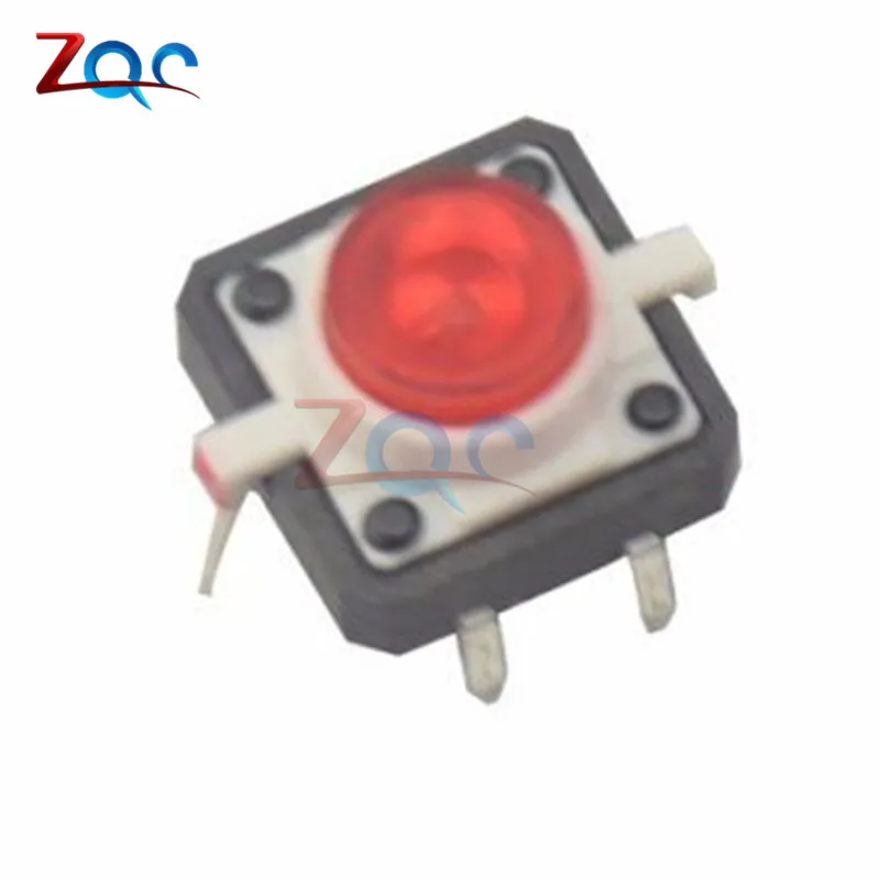 5PCS 12X12X7.3mm Tactile Push Button Switch Momentary Tact LED 5 Color Button Switch 12*12*7.3mm