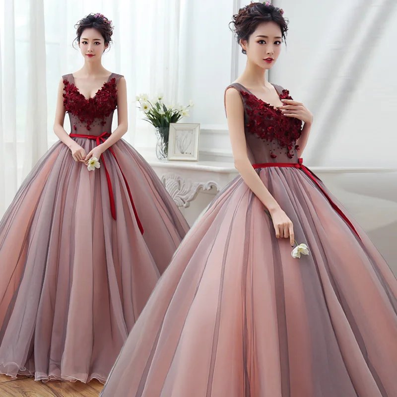 100% real luxury light brown long medieval dress Renaissance gown queen/princess Victorian Belle Ball gown