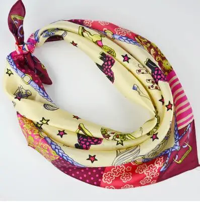 Của phụ nữ 100% silk scarf quảng lady của mùa xuân và mùa hè in khăn lụa cô gái ngân hàng làm việc mặc khăn 53*53 cm