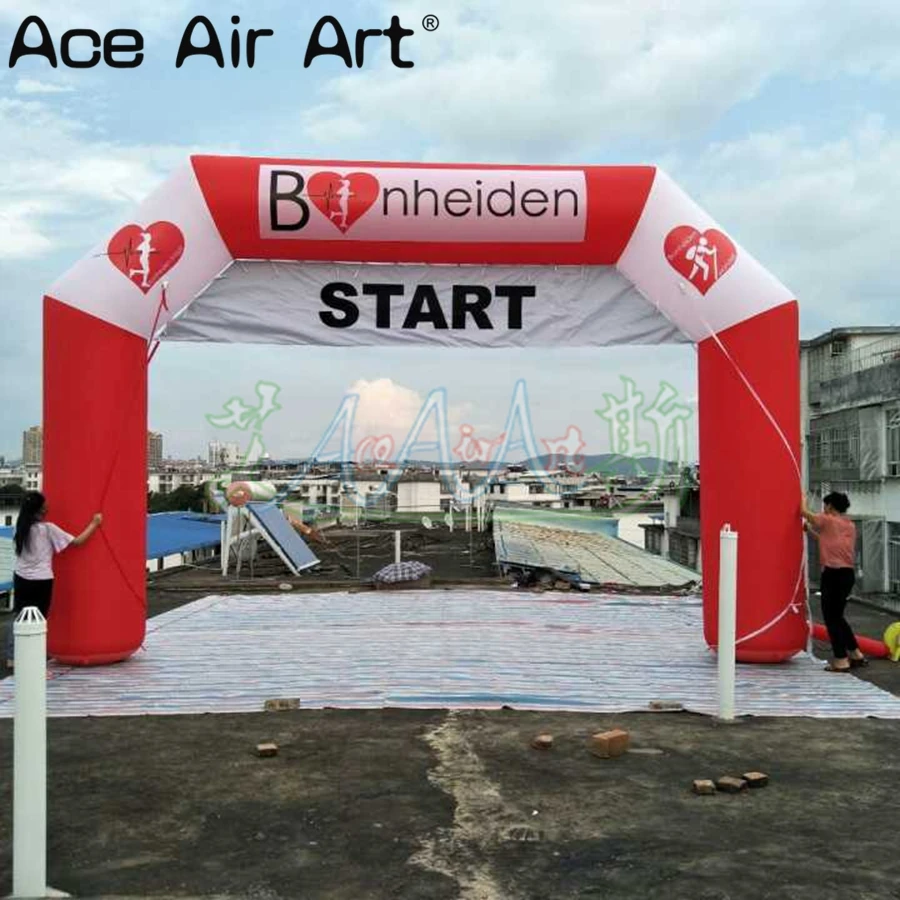 Heart Beat Running Game Inflatable Arch Finish Line Entrance with logo for Event Decoration