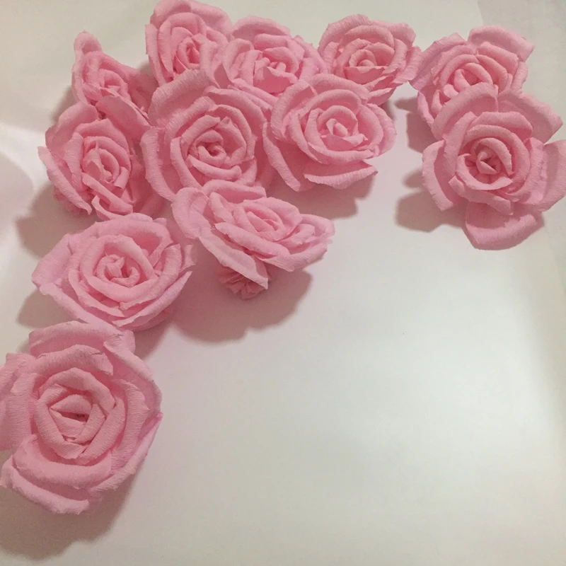 Handmade Crepe Paper Rose flowers for wedding Backdrops background decoration windows deco flores artificiais para decora o