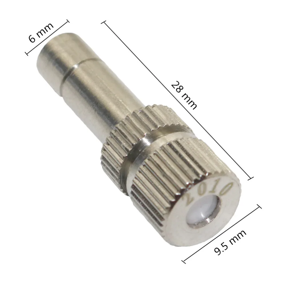 40Pcs 0.2-0.8mm Fog Misting Nozzle 6mm Slip-lock Nickel-plated Brass Sprayer Nozzles Garden Cooling Irrigation Humidify Tool
