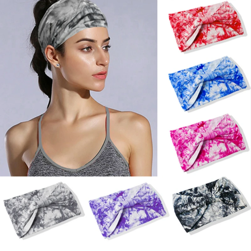 Tie Dye BOHO Wide Cotton Stretch Women Headband Fascinator Hair Accessories Turban Headwear Bandage Hair Bands Bandana