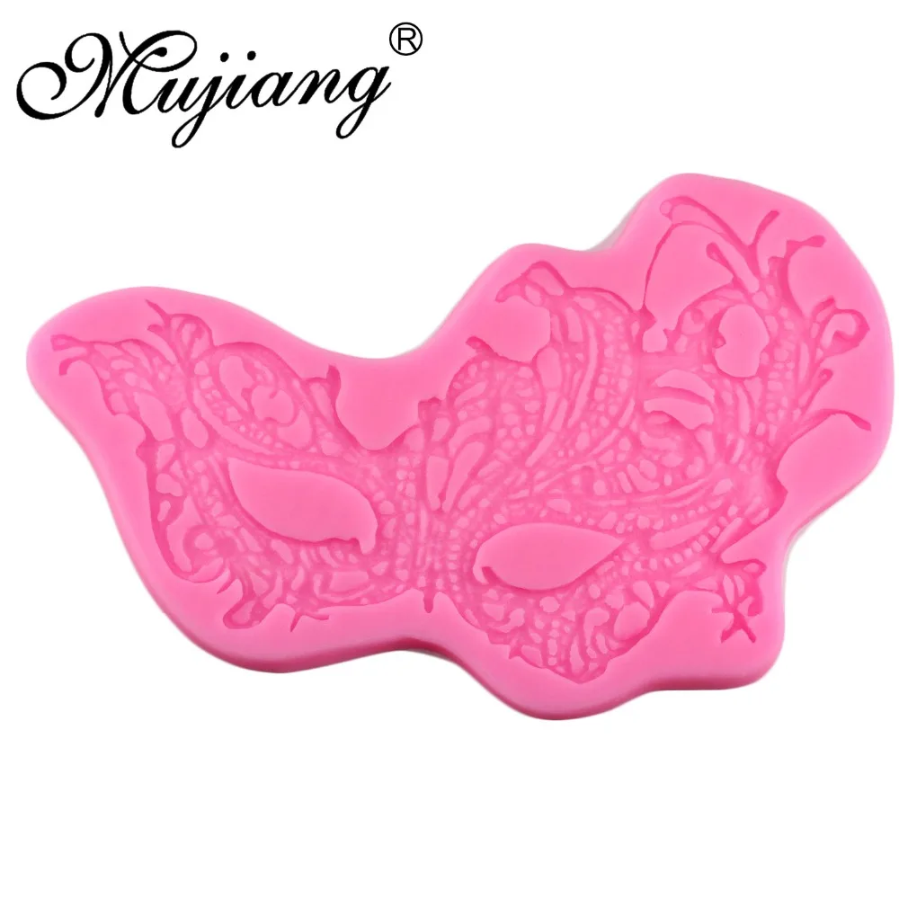 Mujiang DIY Party Dance Mask Silicone Molds Dry Pace Fondant Cake Decorating Tool Sugar Paste Candy Chocolate Polymer Clay Mould