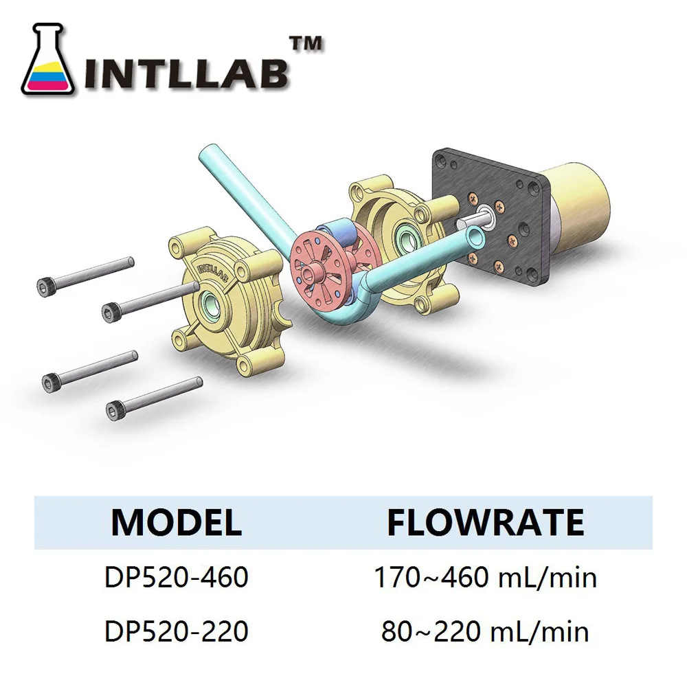 INTLLAB-bomba peristáltica para laboratorio de Acuario, bomba dosificadora de 12V / 24V CC, alta tasa de flujo para análisis