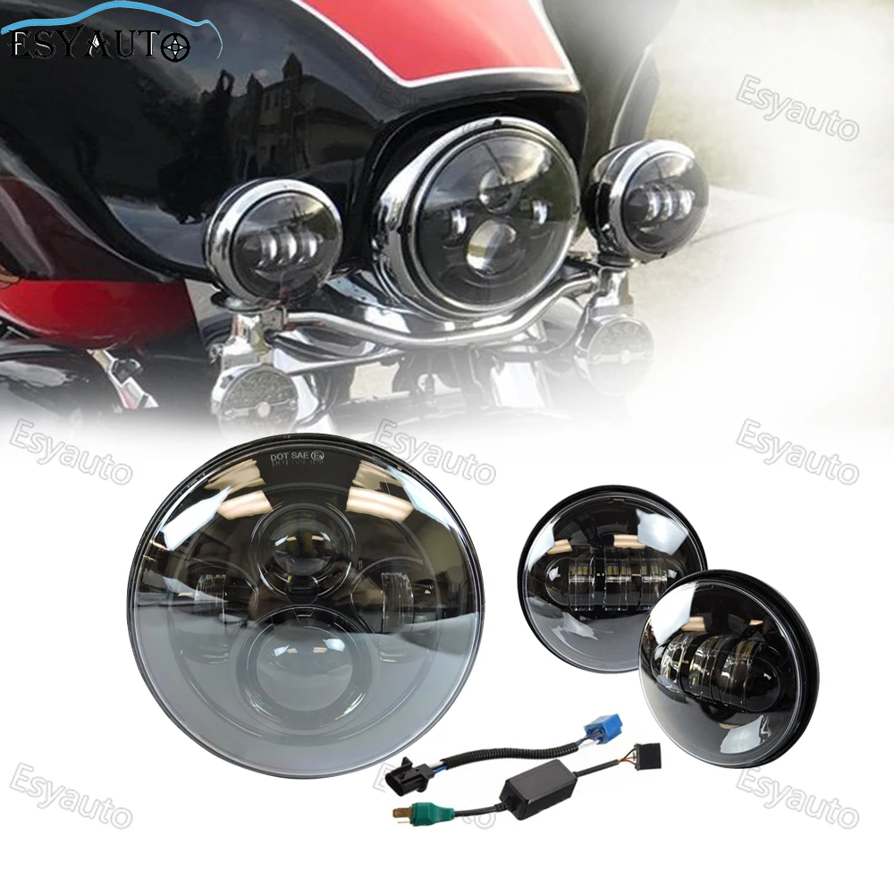 

7 inch Headlight Auxiliary Light 7 '' white DRL+ 4.5 Inch 30W LED Fog Lamp Light for Motorcycle
