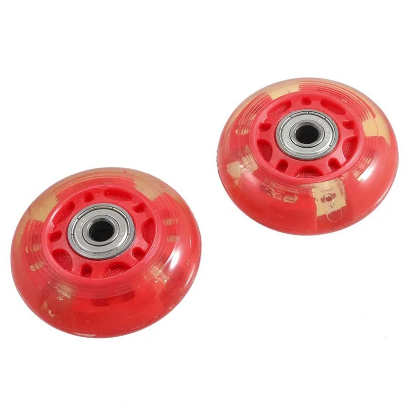 AUTO -1 Pair 8mm Dia 608ZZ Bearing Inline Scooter Skating Skate Wheel Red