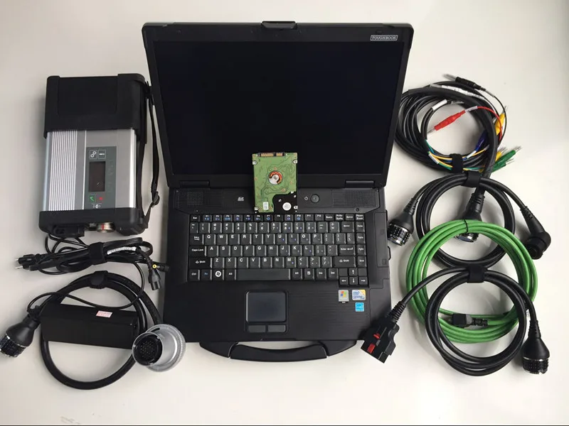 MB Star C5 SD Connect+CF52 90% New laptop tough+Diagnostic Software V2024.12 installed well For SD Diagnose for car