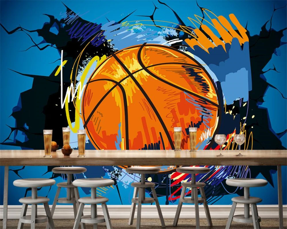 

Custom Customize any size Wallpaper Basketball Walls 3D TV Backdrop Living Room Room Mural wallpapers home decor