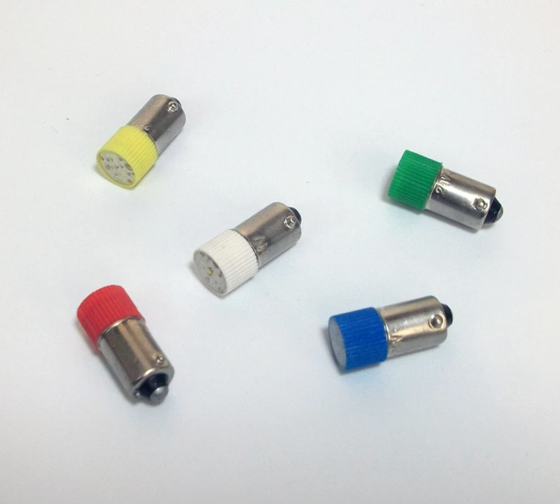 BA9S LED color indicator light bulb bayonet screw instrument side button lights red and yellow 12V24V36V220V
