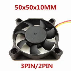 Ventilateur de refroidissement pour imprimante 3D, 5V, 12V, 24V, 0,1 A, 5010, 50mm, 50x50x10mm, pont de carte, 2 broches, 3 broches