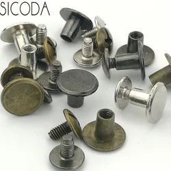 SICODA 4/20pcs Alloy screw for leather belt diy cross screw belt head screw luggage accessories bag screw garment trimmings