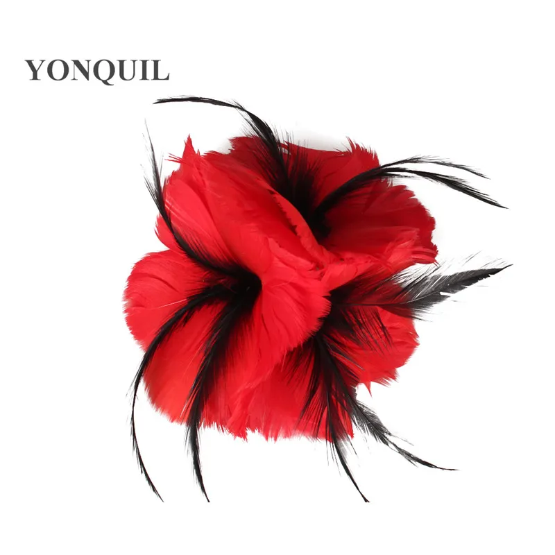 16 Color Feather Fascinator Headwear Colorful Mesh Show Headpiece Cocktail Hat Suit For All Season MYQ099