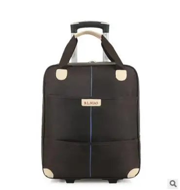 New 2017 travel trolley bag with wheels women men Unisex luggage bag on wheel suitcase Travel Duffle Oxford Travel bag on wheels