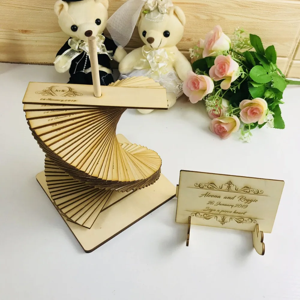 

Custom Wedding Guest Book,Personalized Drop Top Wedding Guest Book Album, Personalized Wooden Guest Book Wedding Decor Supplies