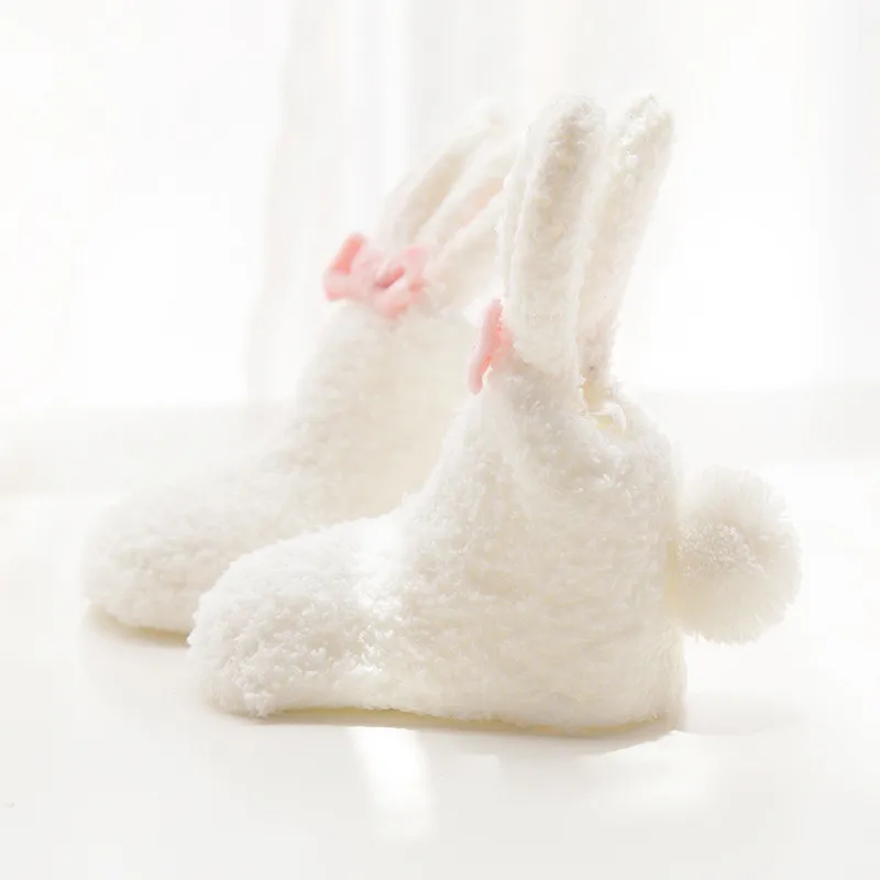 Lawadka 0-24M Coral Fleece Newborn Baby Girls Socks Soft Cute Rabbit Infant Socks For Girls 2024 Winter Toddler Accessories New