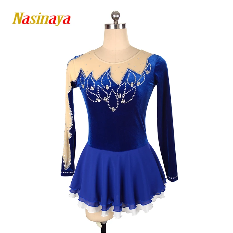 Nasinaya Figure Skating Competition Training Clothing Long Sleeve Dress Women's Children Patinaje Gymnastics Performance