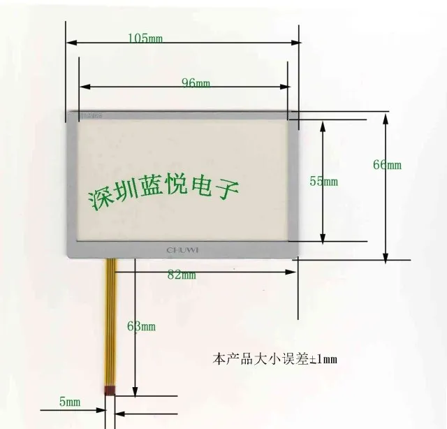 original new 4.3''inch four-wire resistance  resistance touch screen 105 * 65 cable outlet