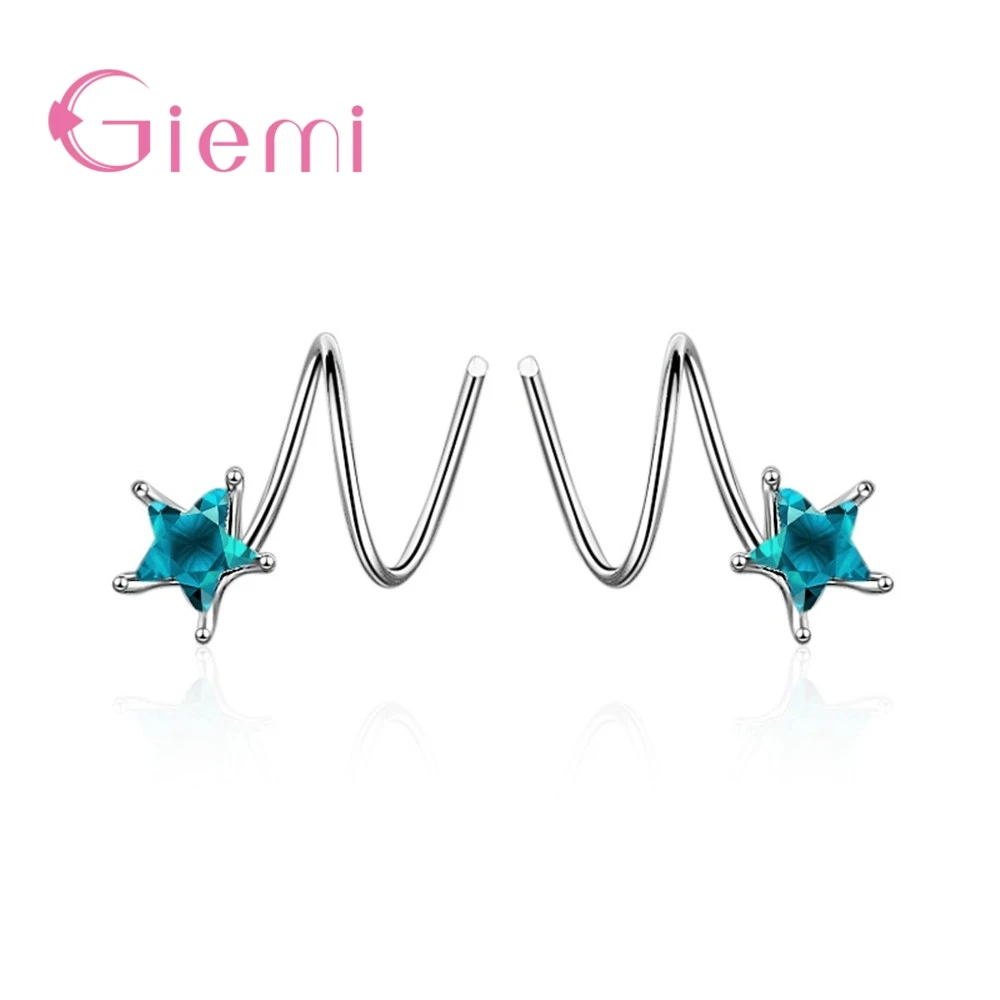 

Женские серьги-гвоздики из серебра 925 пробы с австрийскими кристаллами