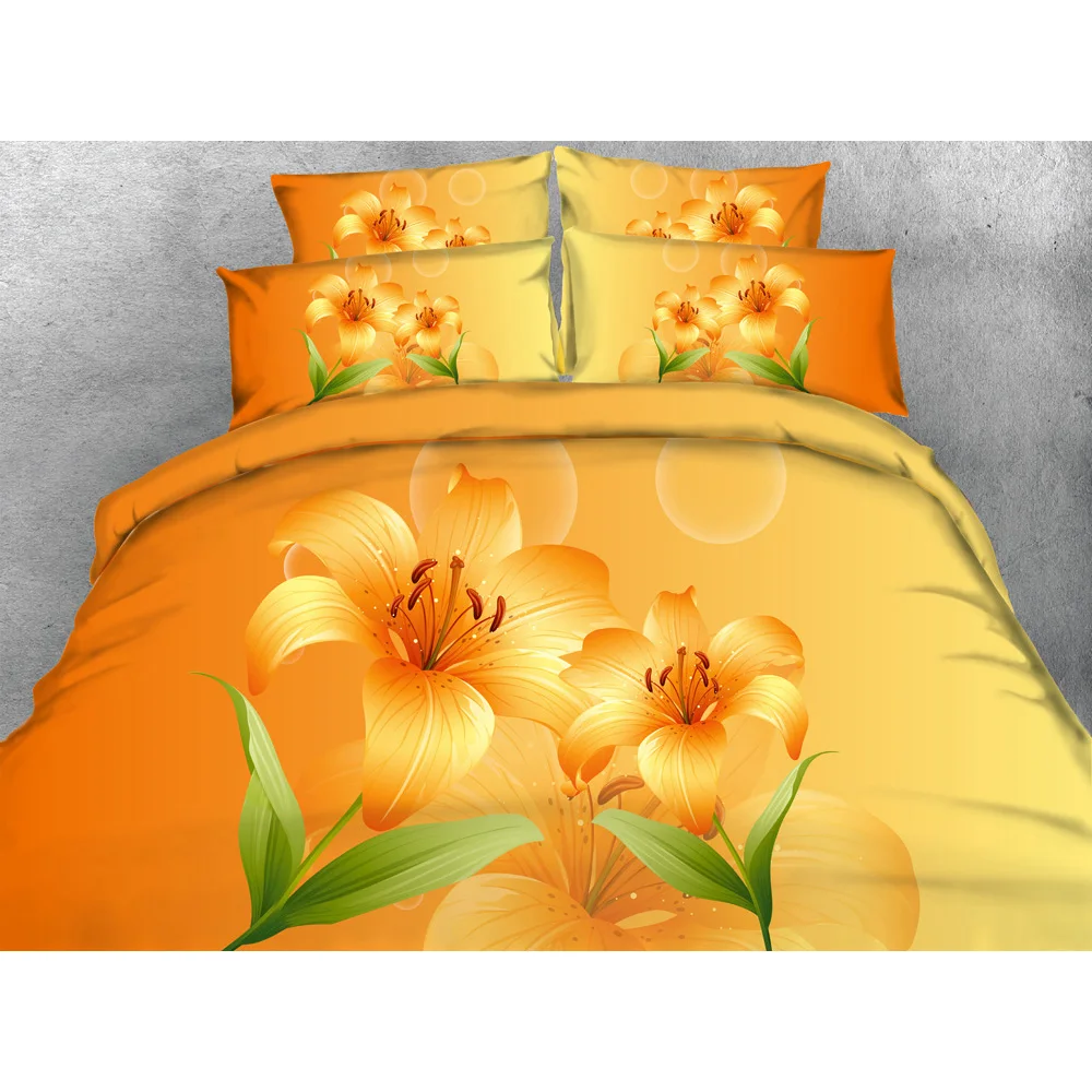 New Style Hot Sale! High-grade luxury Cool Unique 3D Bright Flower 4Pcs Bedding Sets Full/Twin/Queen/King Size Duvet Cover