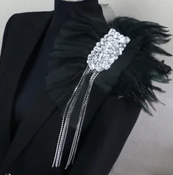 fashion epaulette jewelery tassel big shoulder brooch epaulet/epaulettes spikes/escapulario blazer accessories Host decoration