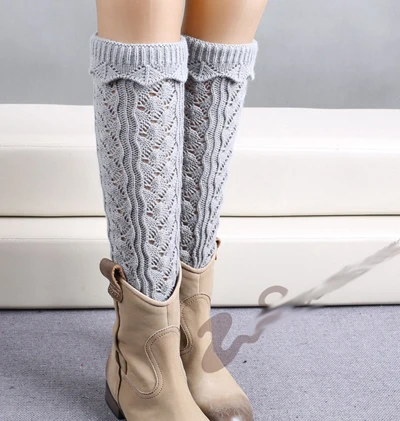 

2016 NEW Women solid Knitted leg warmers Boot Cuffs Toppers Boot Socks Crochet booty Gaiters 8colors 24pairs/lot #3879